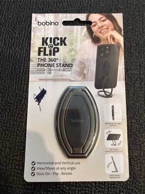 bobi Kick & Flip 360° Phone Stand - Black